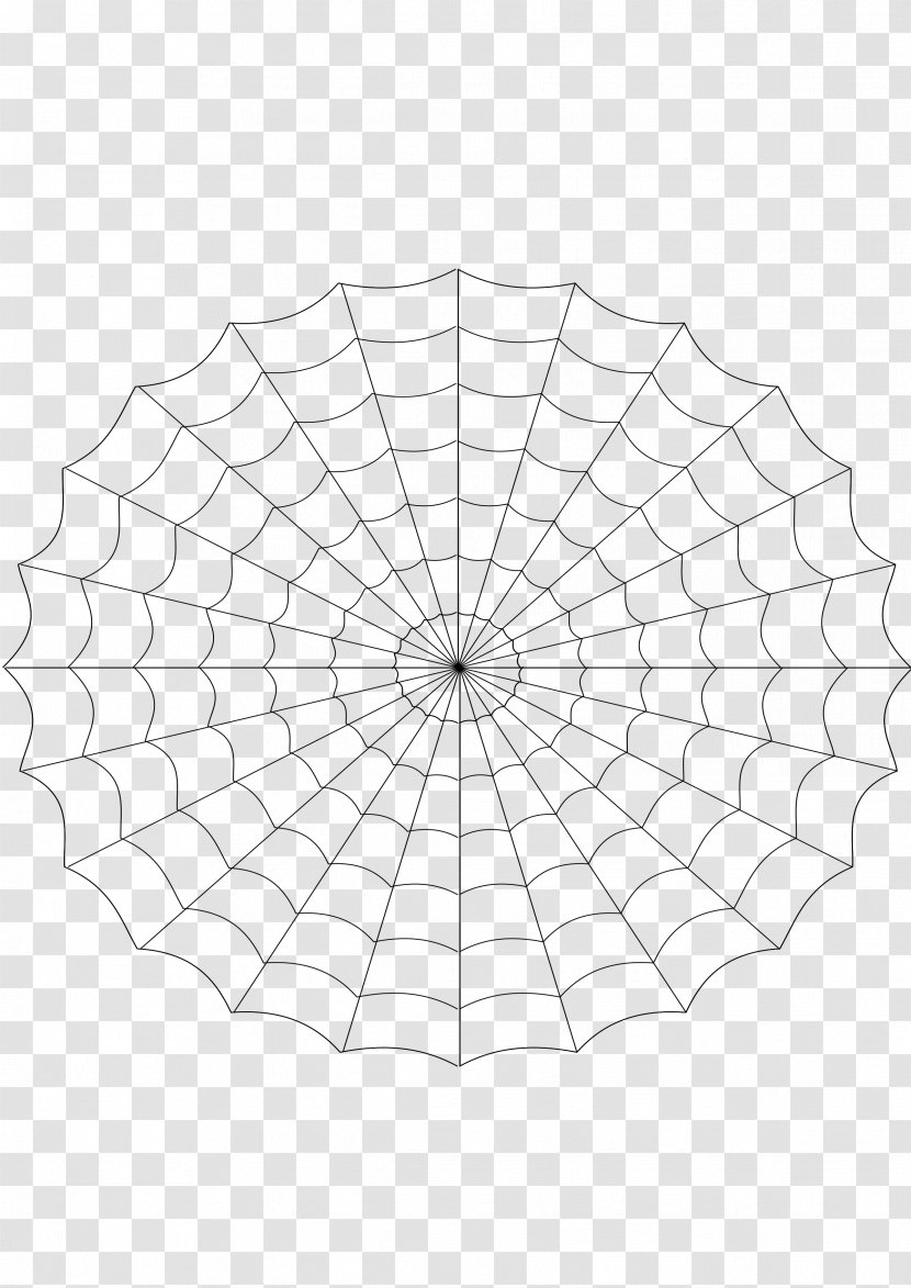 Point Leaf Angle Symmetry - Black And White - Spiderweb Pattern Transparent PNG