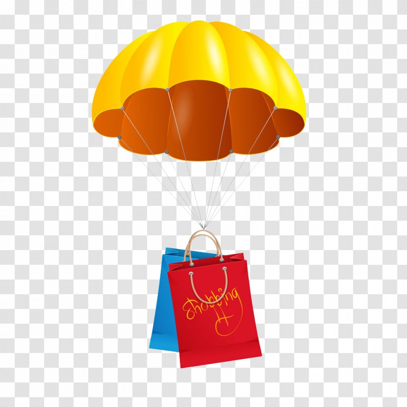 Parachute Free Clip Art - Yellow - Under The Balloon Transparent PNG