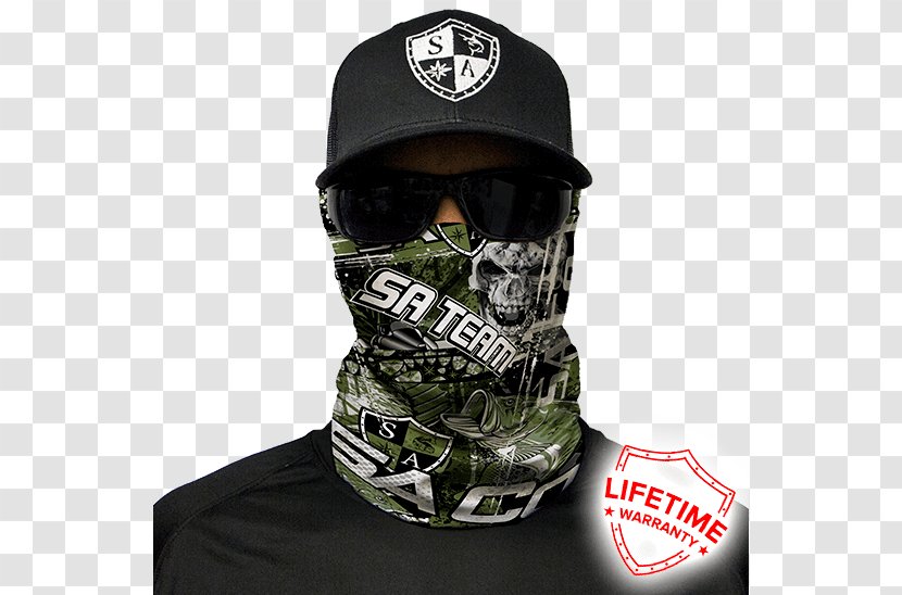Face Shield Skull Military Camouflage - Neck Transparent PNG