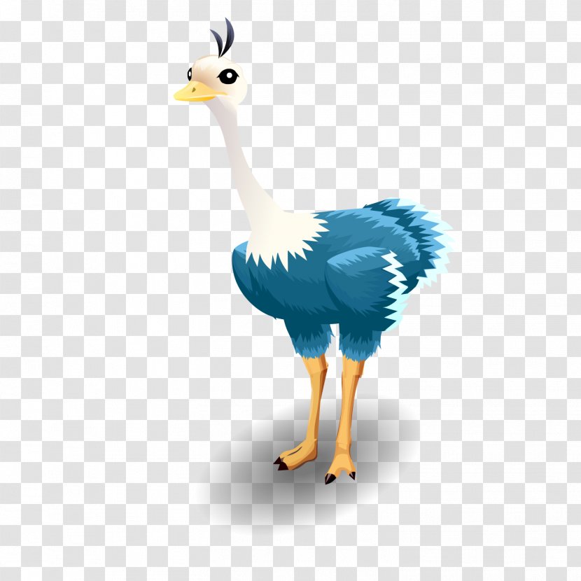 Common Ostrich Bird Download - Chicken - Hand-painted Blue Camel Transparent PNG