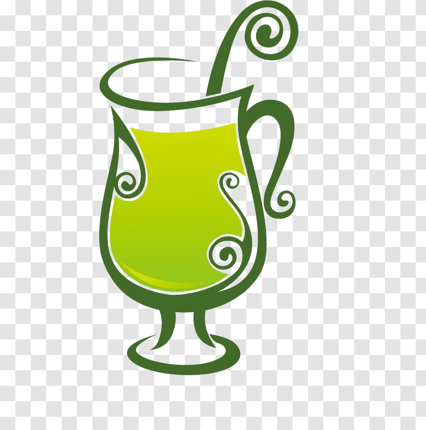 Green Tea - Drinkware - Cartoon Cup Transparent PNG