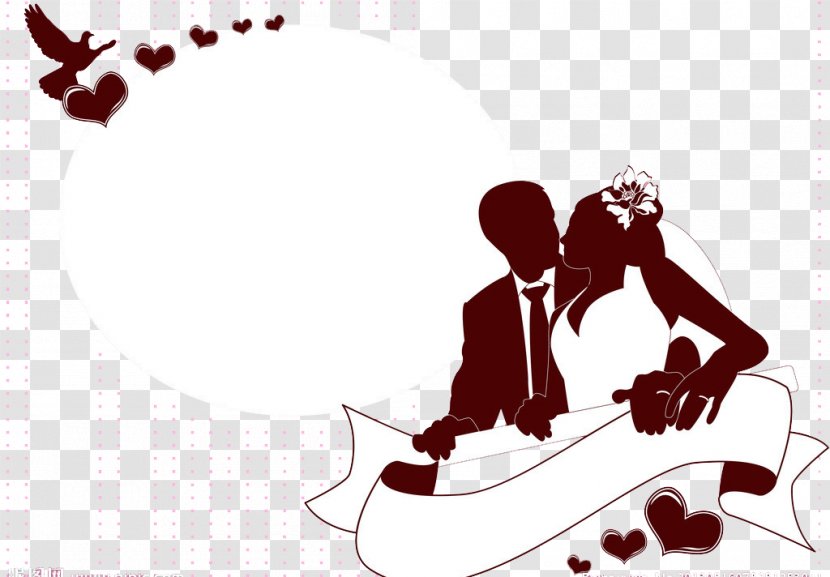 Wedding Invitation Newlywed - Cartoon - Sketch Invitations Bride And Groom Transparent PNG