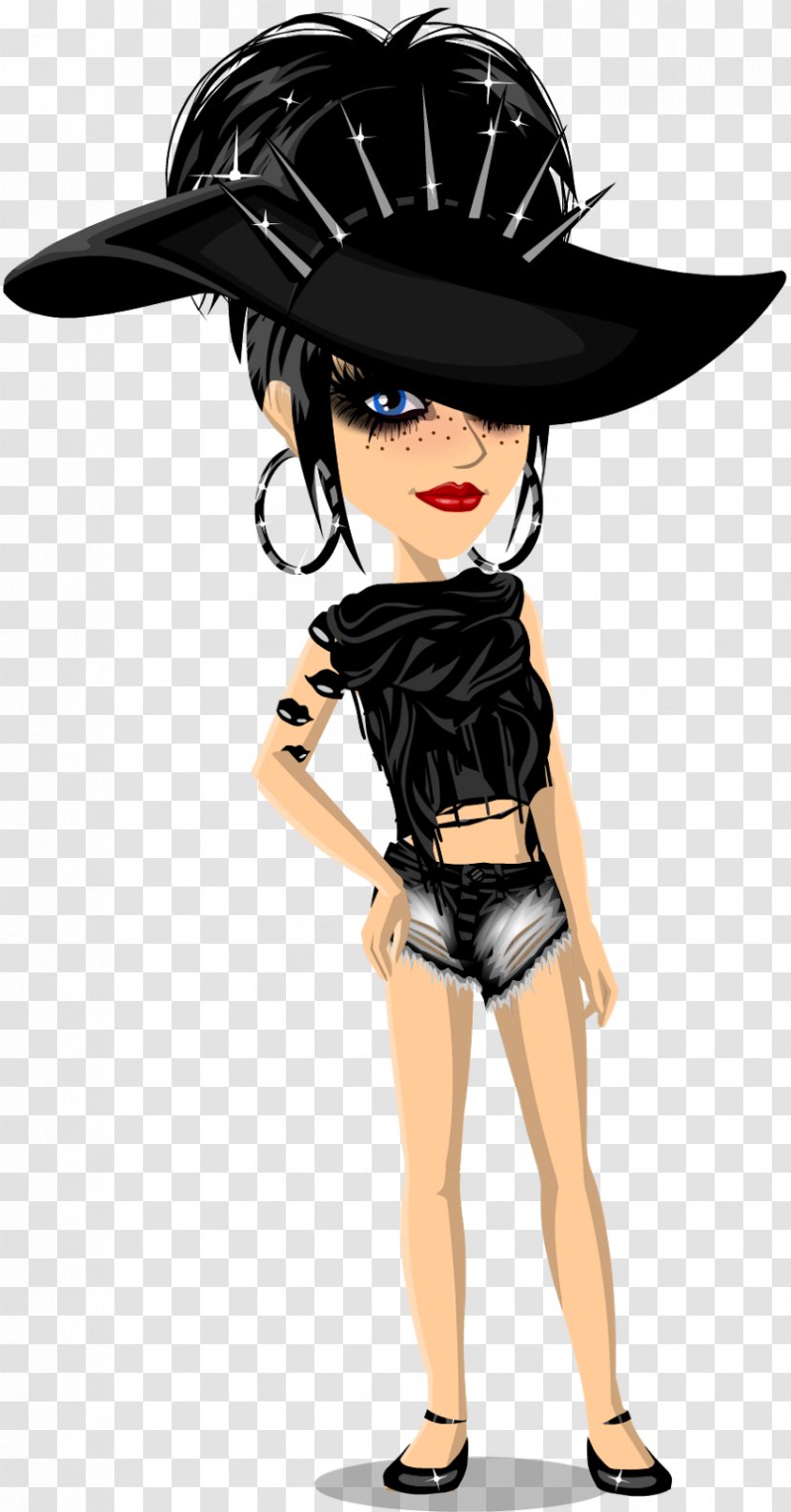 Cowboy Hat Black Hair Cartoon - Figurine Transparent PNG