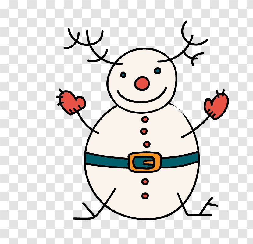Reindeer Snowman Christmas Clip Art - Fictional Character Transparent PNG