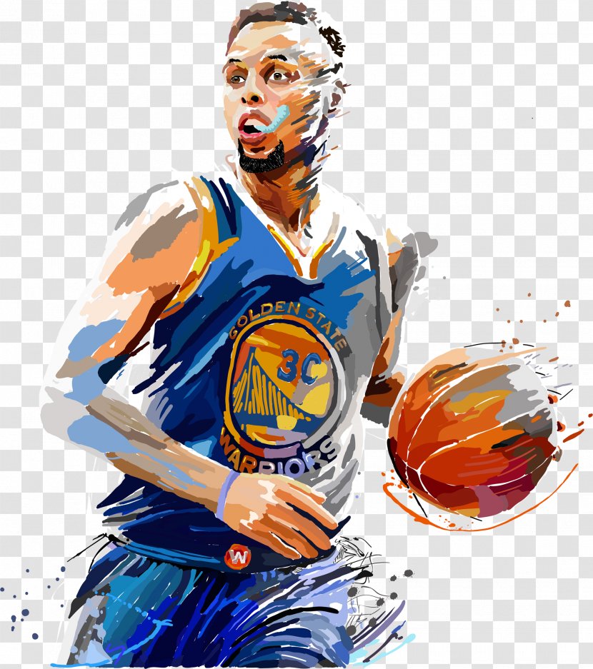 Stephen Curry Golden State Warriors Painting Basketball Jersey - Player Transparent PNG