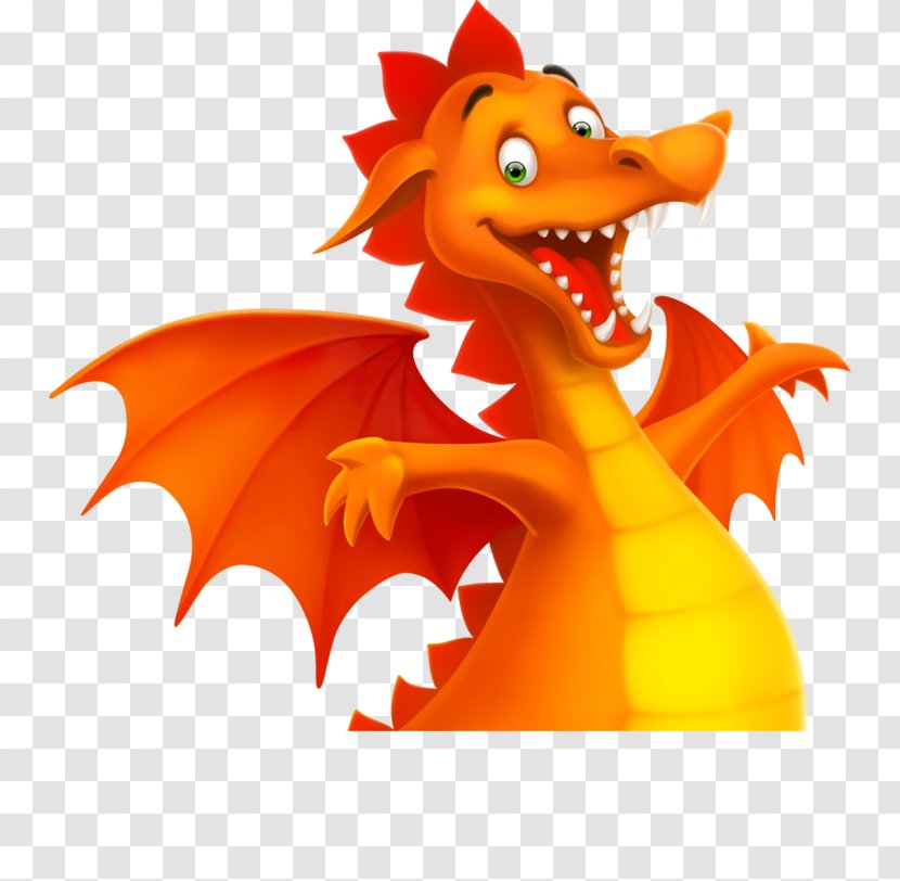 Cartoon Royalty-free Dragon Illustration - Fictional Character - Orange Dinosaur Transparent PNG