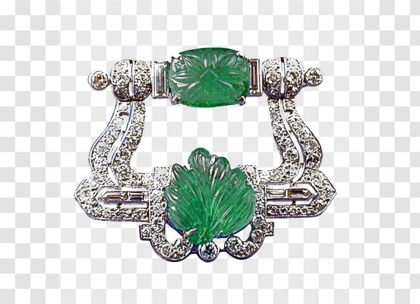 Cartier Jewellery Art Deco Emerald Diamond Cut - Brilliant - Brooch Transparent PNG