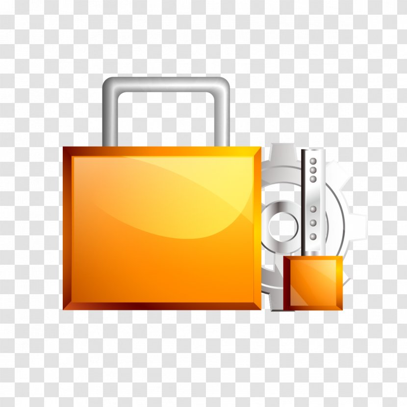 Lock Download Icon - Computer Network - Orange Transparent PNG