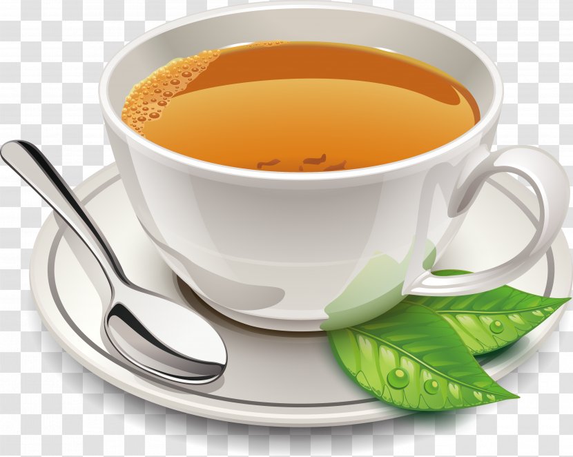 Coffee Green Tea Soft Drink Caffxe8 Mocha - Tableware - Beautifully Realistic Cup Spoon Transparent PNG