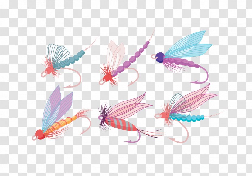 Fly Fishing Fish Hook - Feather Transparent PNG