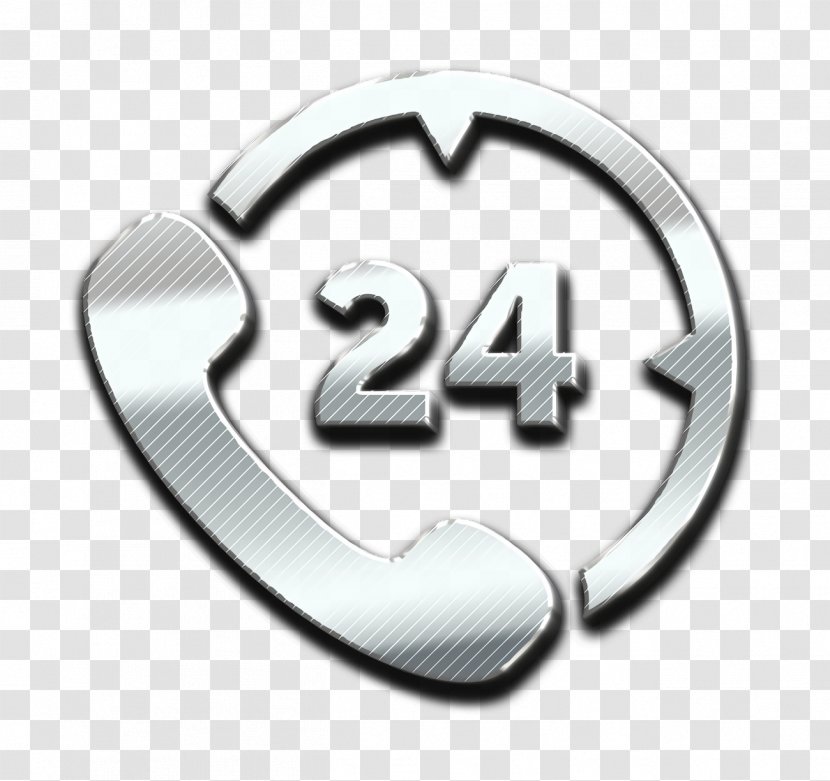 24 Hours Phone Service Icon Logistics Delivery Business - Metal - Number Transparent PNG
