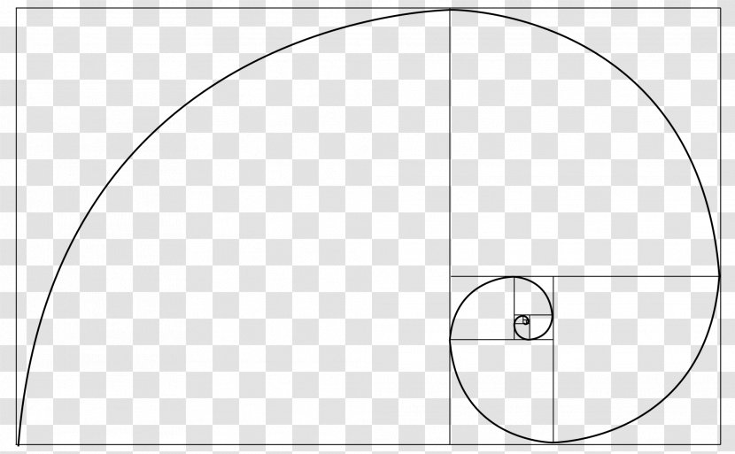 Circle Golden Spiral Ratio Fibonacci Number - Black And White Transparent PNG