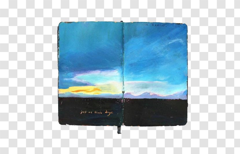 Watercolor Landscape Painting U4e2du56fdu6c34u5f69 - Pencil - Book Transparent PNG