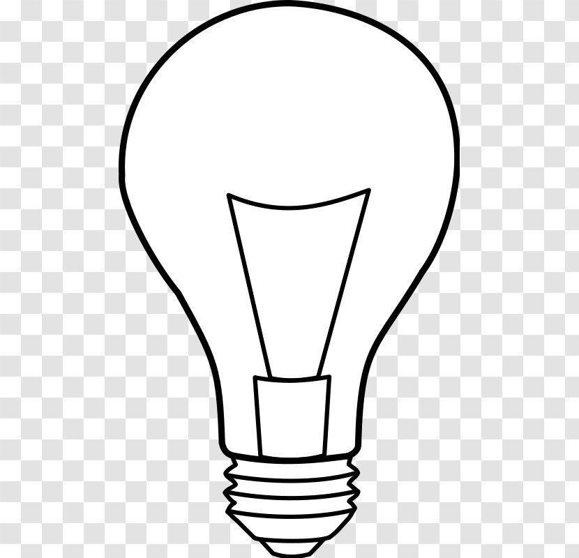 Incandescent Light Bulb Lamp Clip Art Christmas - Black And White - Vector Transparent PNG