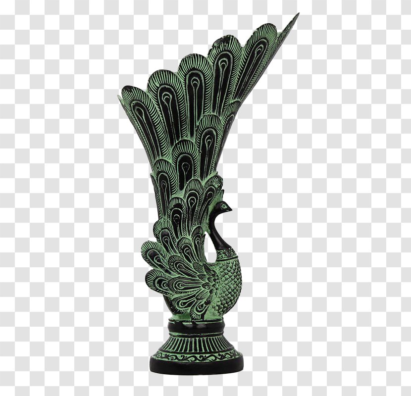 Vase Asiatic Peafowl Bronze Decorative Arts - Peacock Decoration Side Transparent PNG