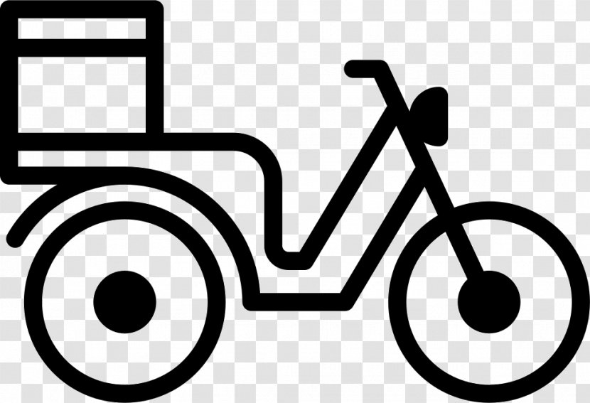 Bicycle Pizza Scooter Delivery Motorcycle - Monochrome Transparent PNG