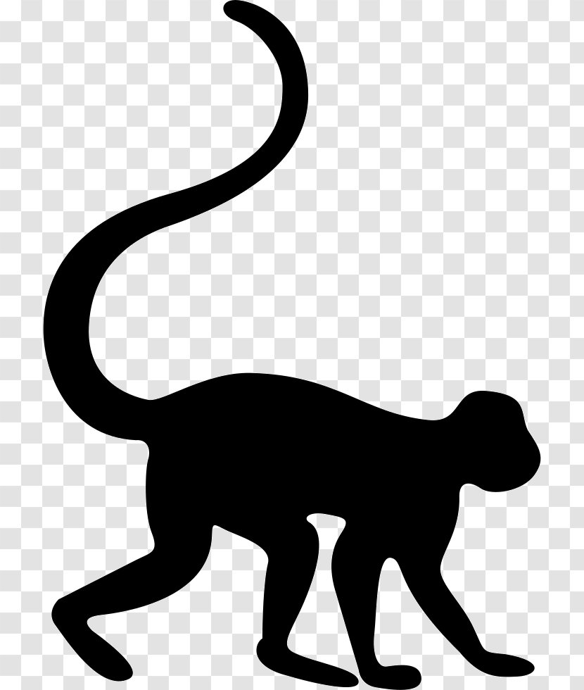Monkey Silhouette Clip Art - Cat Like Mammal Transparent PNG