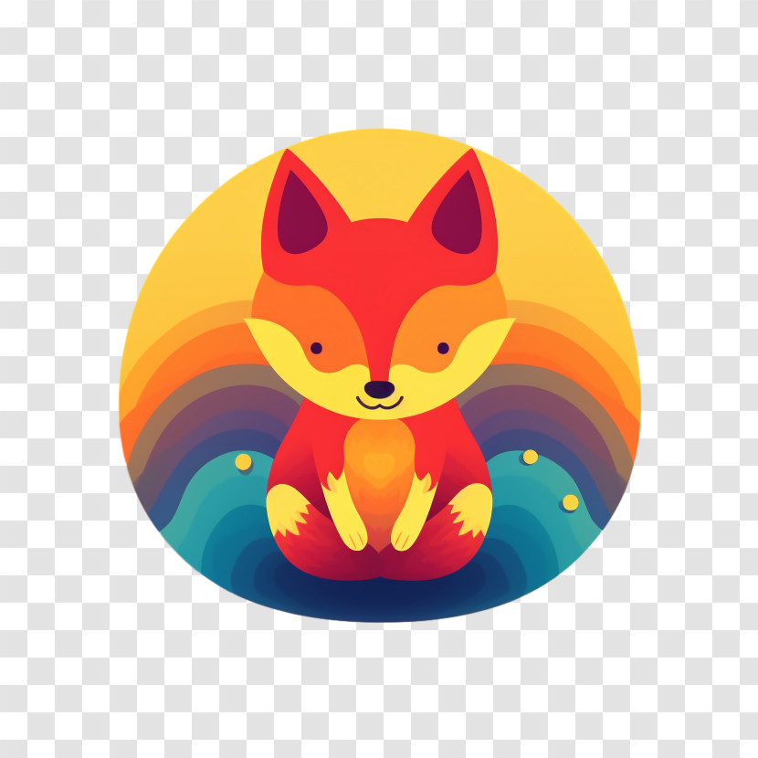 Fox - Cute Colorful Fox Illustration Transparent PNG