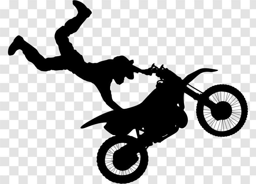 Motorcycle Stunt Riding Motocross Bicycle - Monochrome Transparent PNG