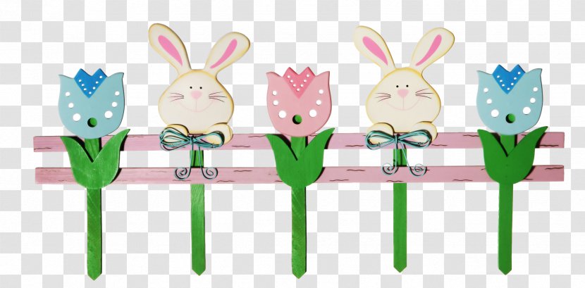 Easter Bunny Tulip - Rabbits And Tulips Fence Transparent PNG