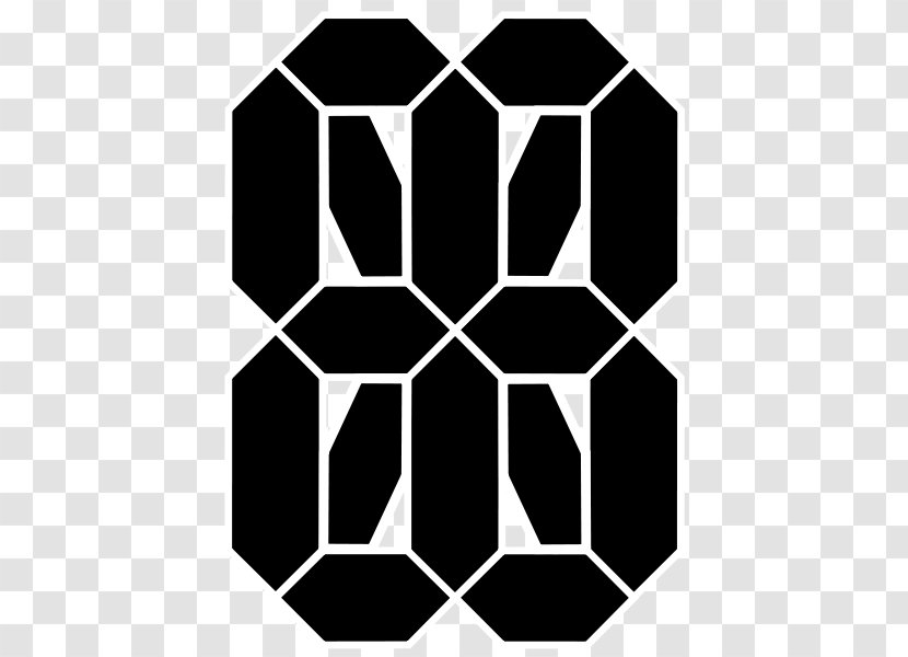 Sevensegment Display Logo - Led - Blackandwhite Symmetry Transparent PNG