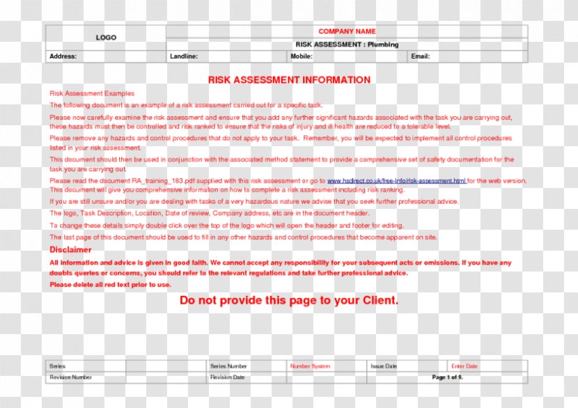Web Page Risk Assessment Plumbing - Brand Transparent PNG