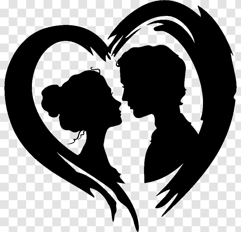 Silhouette Black White Character Clip Art - Frame - Couple Figure Transparent PNG