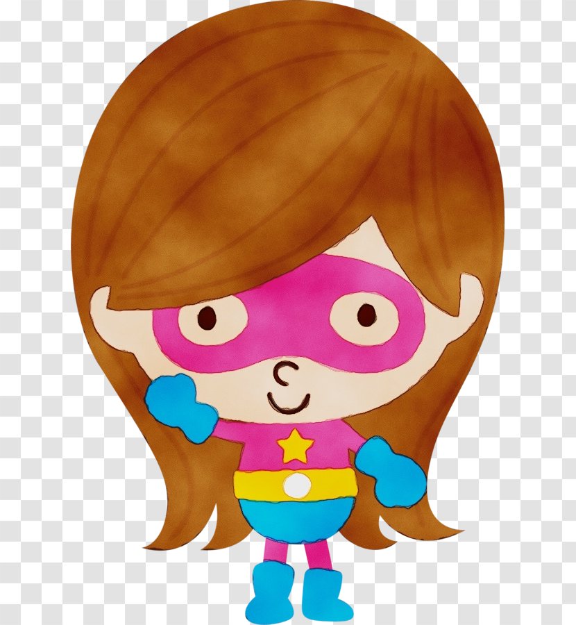 Cartoon Nose Cheek Clip Art Brown Hair - Child Fictional Character Transparent PNG