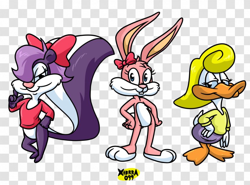 Plucky Duck Fifi La Fume Cartoon Looney Tunes - Watercolor - Bunny Transparent PNG