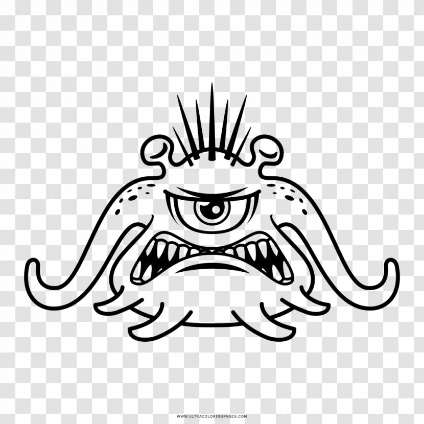 Black And White Drawing Monster Coloring Book Clip Art Transparent PNG
