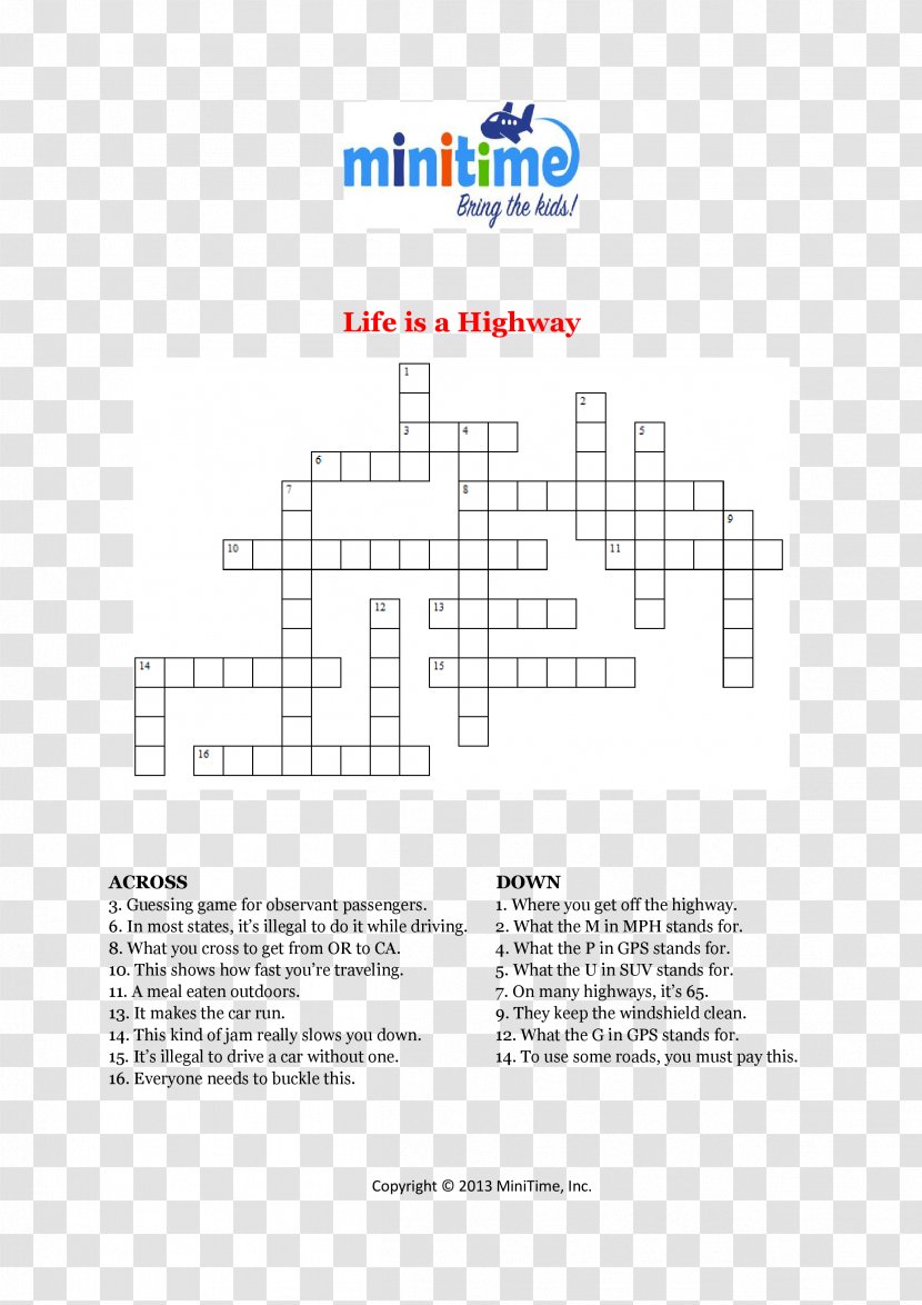 Crossword Mathematical Puzzle Word Search Game - Kids Travel Transparent PNG
