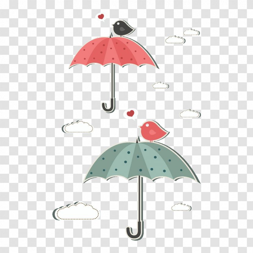 Bird Umbrella Computer File - Umbrellas And Birds Transparent PNG