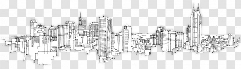 Sketch Architecture Urban Planning Cityscape Drawing - Monochrome Transparent PNG