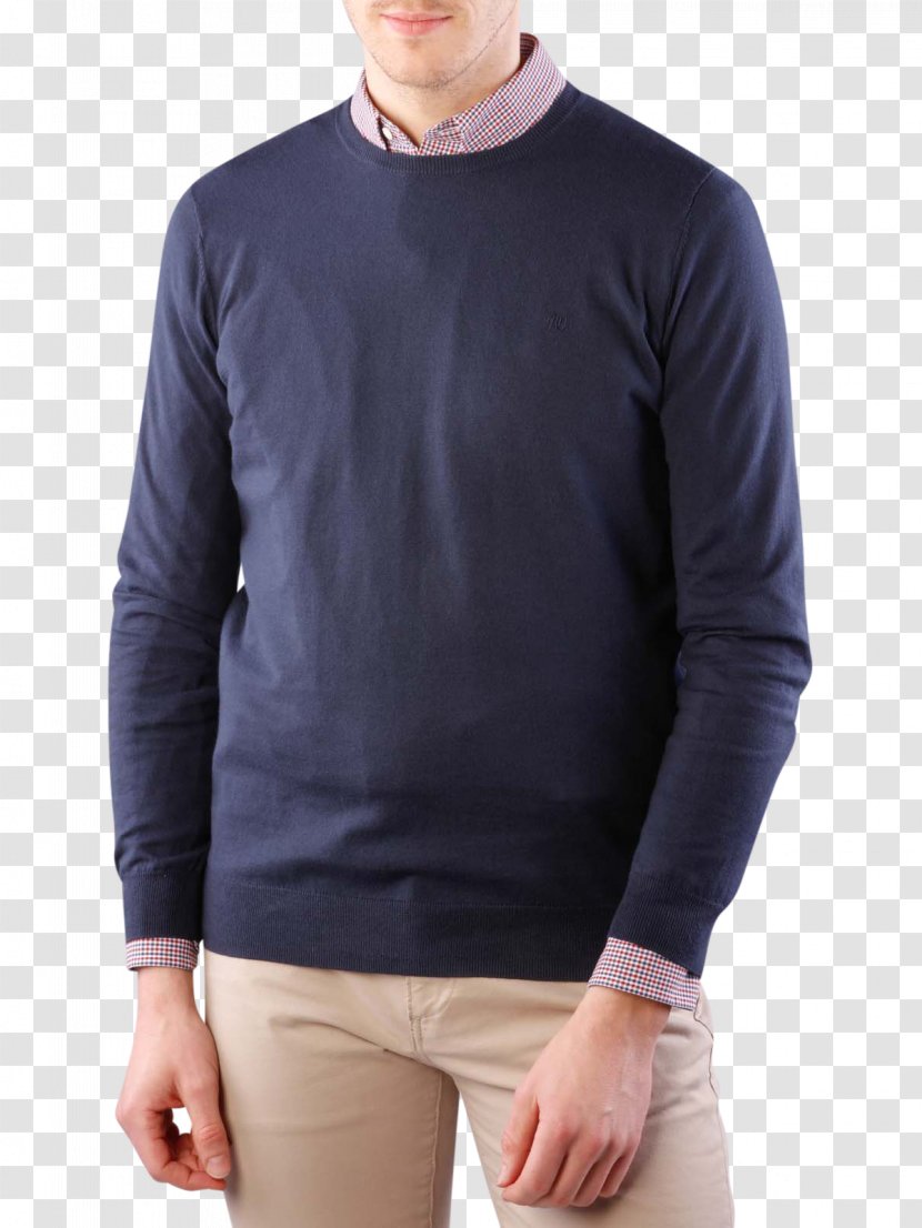 Crew Neck Sweater Cotton Sleeve Jeans - Shoulder - Wrangler Transparent PNG