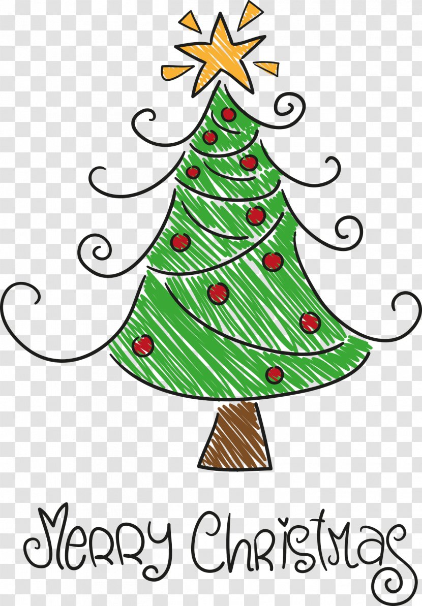 Santa Claus Drawing Christmas Tree - Holiday - Hand-painted Image Transparent PNG