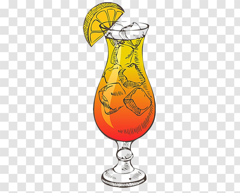 Cocktail Tequila Sunrise Liqueur Retro Style - Tableware - Great Ice Orange Transparent PNG