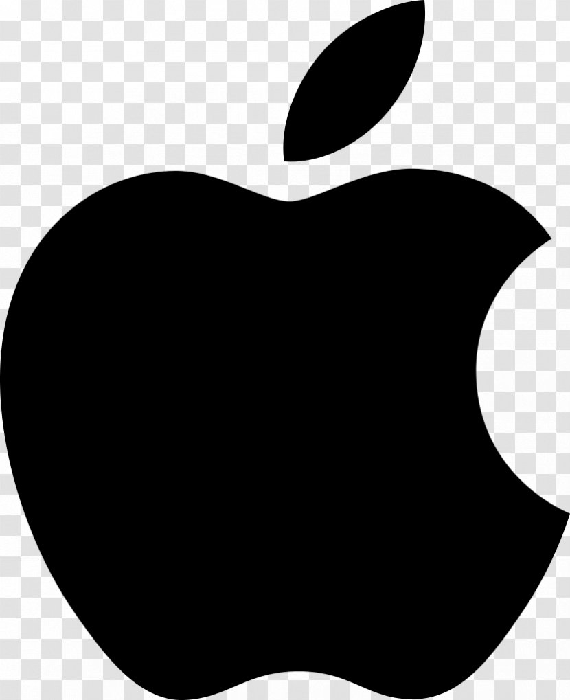 Apple Logo - Black And White - Heart Transparent PNG