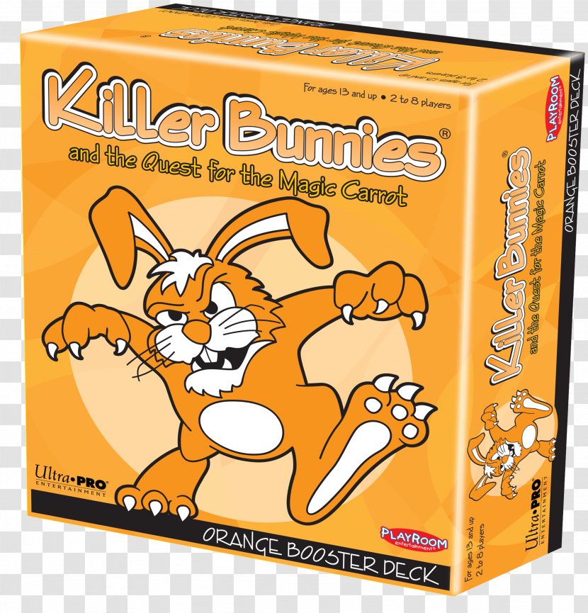 Killer Bunnies And The Quest For Magic Carrot Booster Playroom Entertainment Card Game - Rabbit - Box Text Orange Transparent PNG