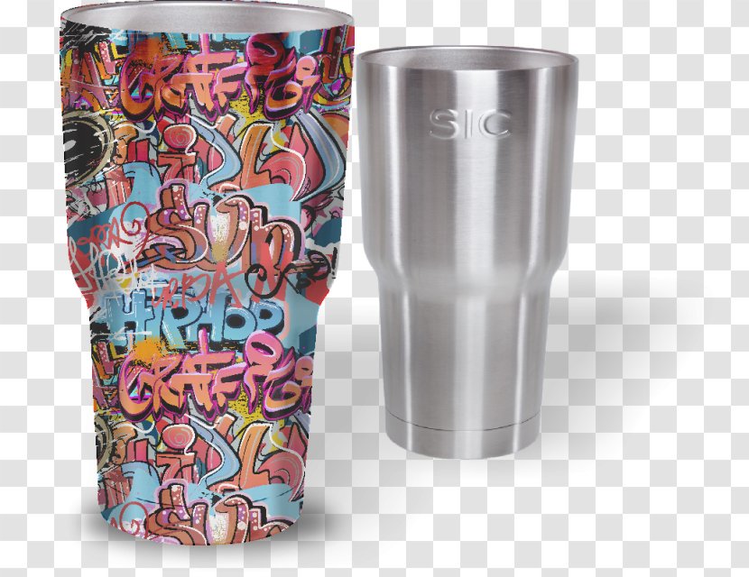 Multi-scale Camouflage Metal Glass Cup Pattern - Red Graffiti Transparent PNG
