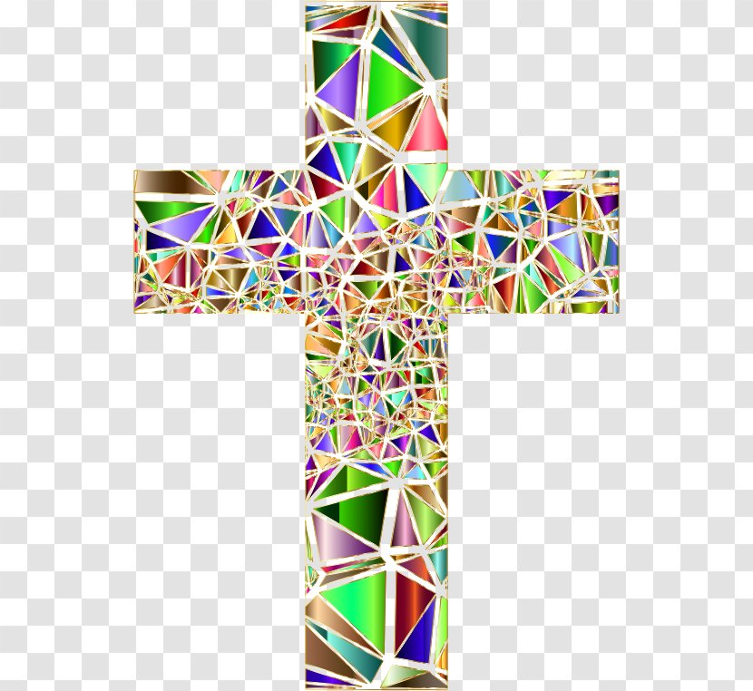 Window Stained Glass Christian Cross - Symmetry Transparent PNG