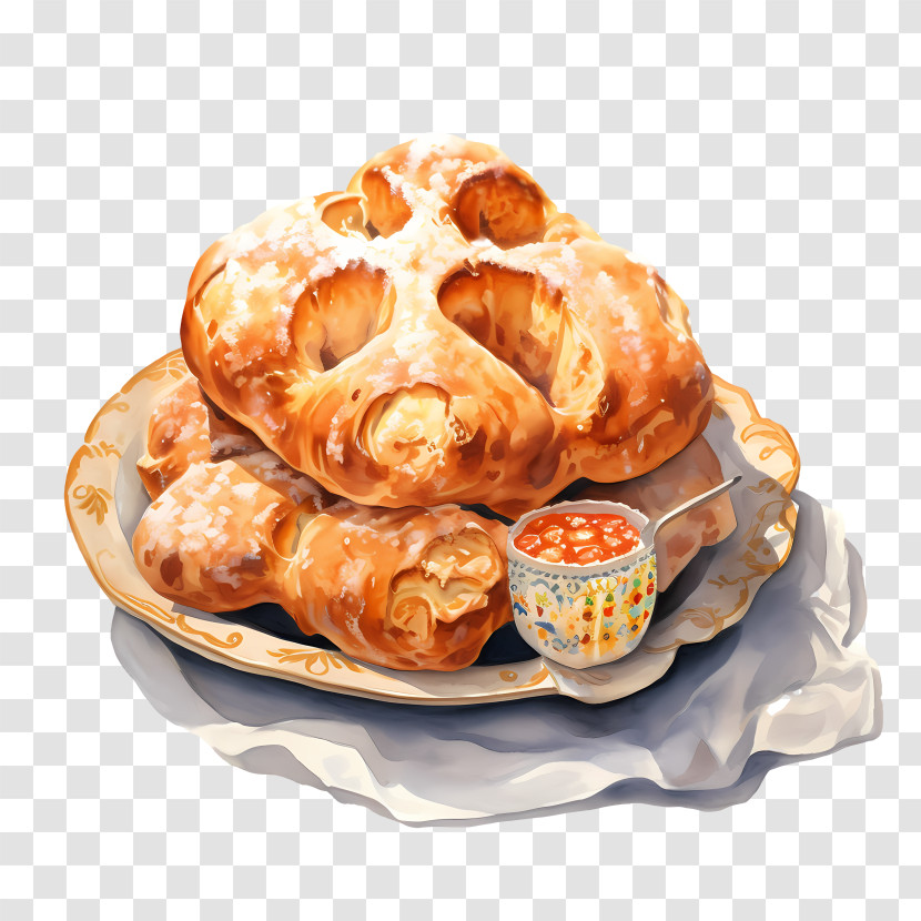 Pan De Muerto - Bread With Jam On Plate Transparent PNG