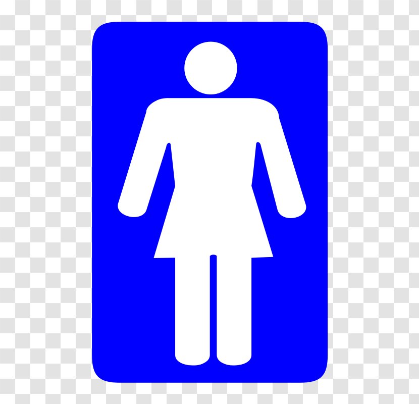 Public Toilet Flush Bathroom Clip Art - Blue - Signage Transparent PNG