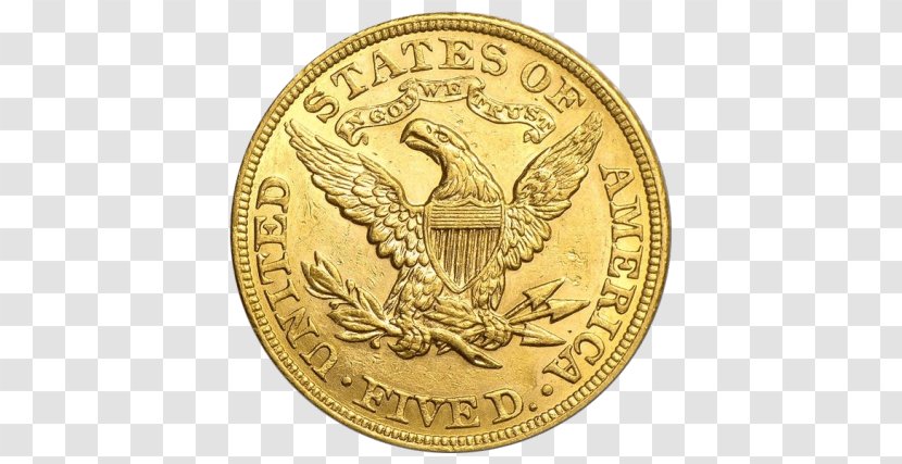 Gold Coin Half Eagle Bullion - Silver Transparent PNG