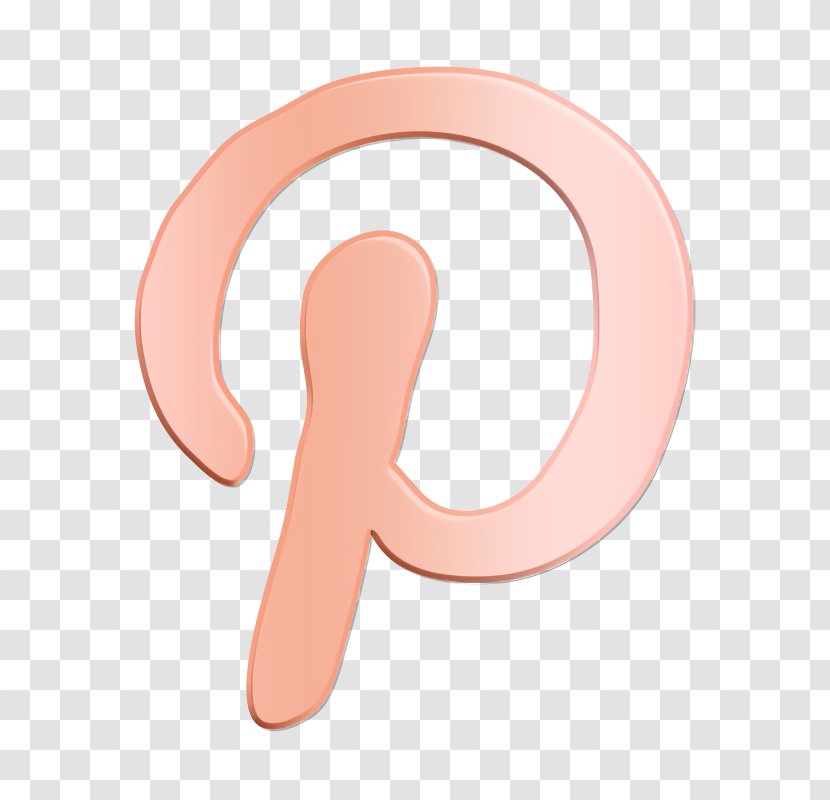 Media Icon Network Pinterest - Peach - Finger Transparent PNG