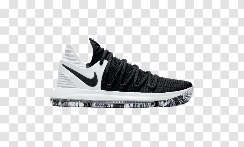 Nike Zoom Kd 10 KD Line Black White Sports Shoes - Brand Transparent PNG