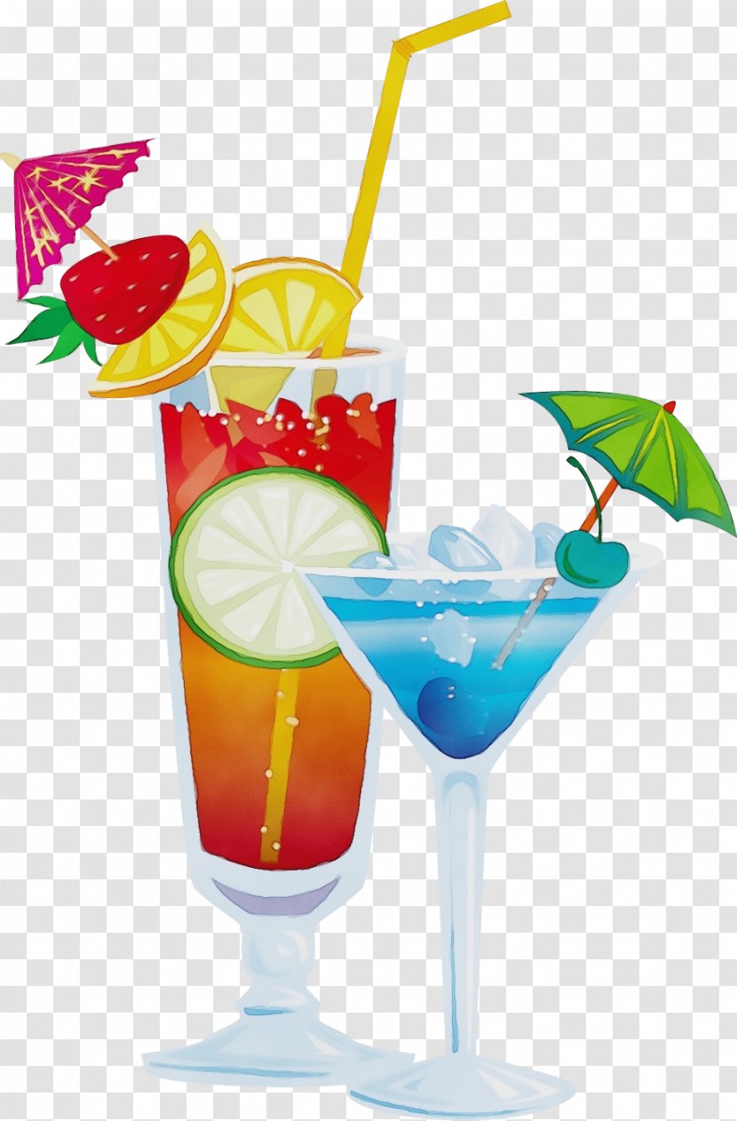 Drink Cocktail Garnish Non-alcoholic Beverage Blue Hawaii - Distilled - Juice Rum Swizzle Transparent PNG