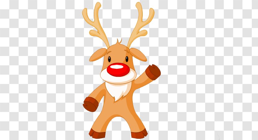 Rudolph Santa Claus Reindeer Christmas Tree - Cartoon Transparent PNG