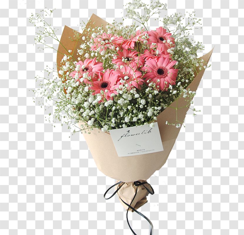 Nosegay Wedding Flower Poster Gift - Watermark - Bouquet Of Pink Mini Kraft Wrap Transparent PNG