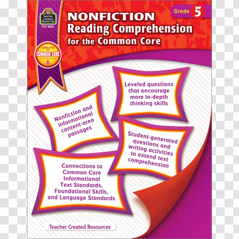 Nonfiction Reading Comprehension For The Common Core: Grade 5 Instant Practice - Teacher Transparent PNG