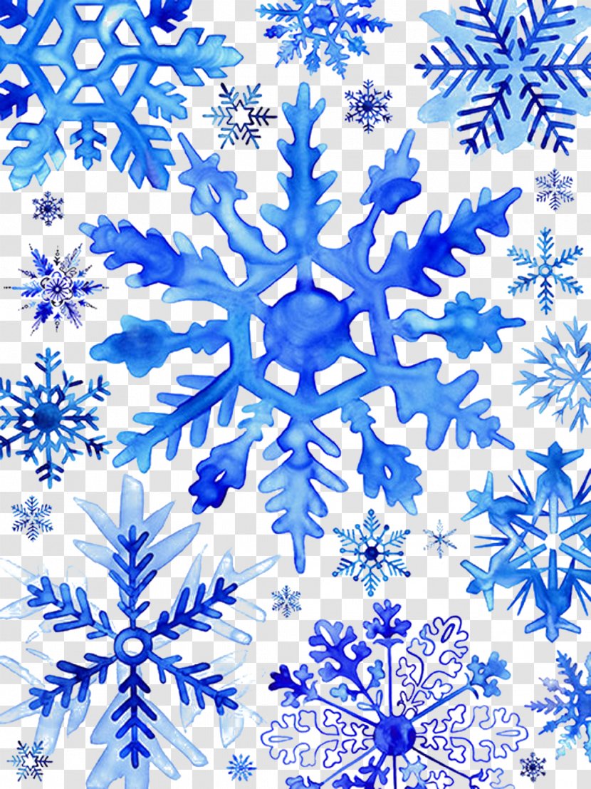 Watercolor Painting Snowflake Drawing Christmas - Hand-painted Blue Transparent PNG